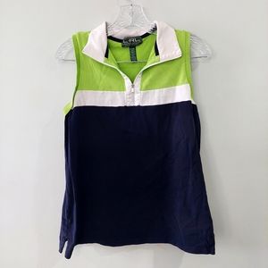 Lauren Ralph Lauren Active Top 1X green white blue colorblock sleeveless